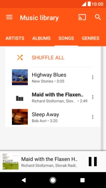 Press the song title. Press the song title.