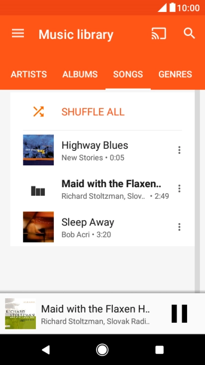Press the song title. Press the song title.