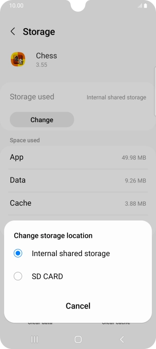 Press the name of the memory card. Press the name of the memory card.