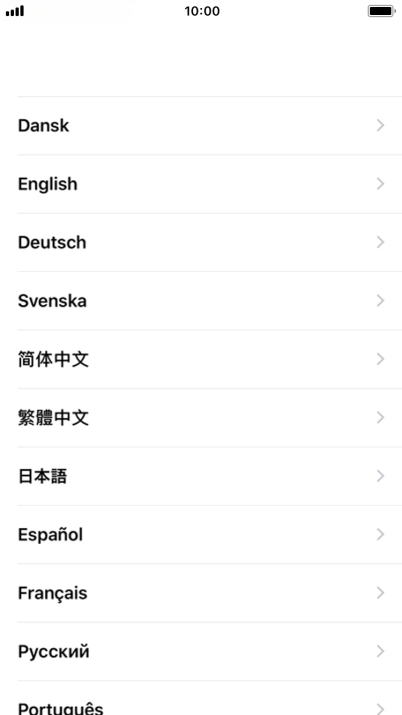 Press the required language. Press the required language.