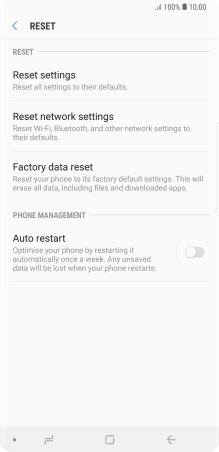 Press Factory data reset. Press Factory data reset.