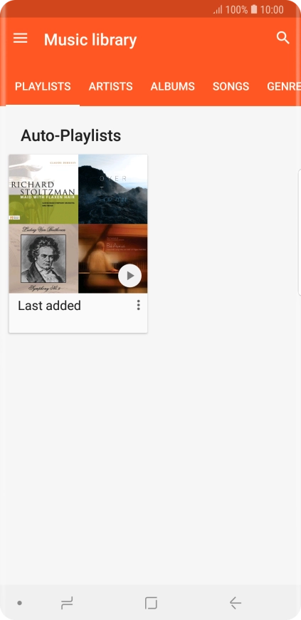 Press the required category and go to the required audio file. Press the required category and go to the required audio file.