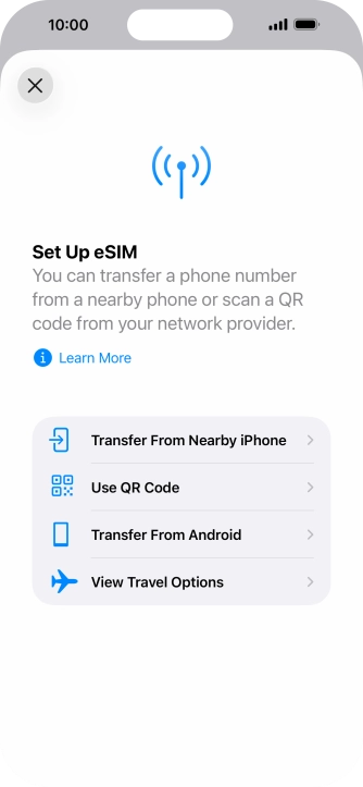 Press Use QR Code. Press Use QR Code.