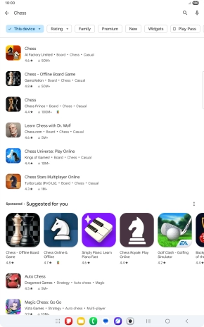 Press the required app. Press the required app.