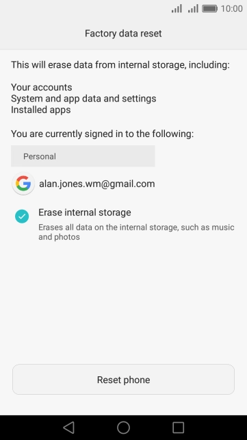 Press Reset phone. Press Reset phone.