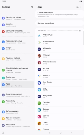 Press the required app. Press the required app.