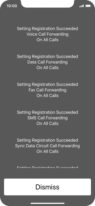 Press Dismiss. Press Dismiss.
