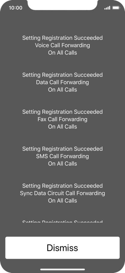Press Dismiss. Press Dismiss.