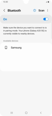 Press the required Bluetooth device and follow the instructions on the screen to pair the device with your phone. Press the required Bluetooth device and follow the instructions on the screen to pair the device with your phone.