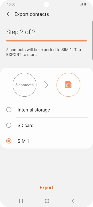 Press Export. Press Export.