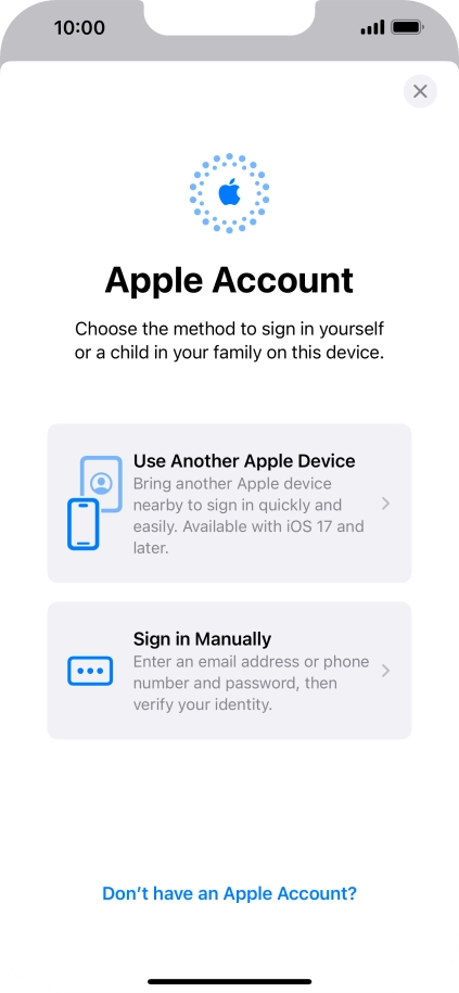 Press Sign in Manually. Press Sign in Manually.