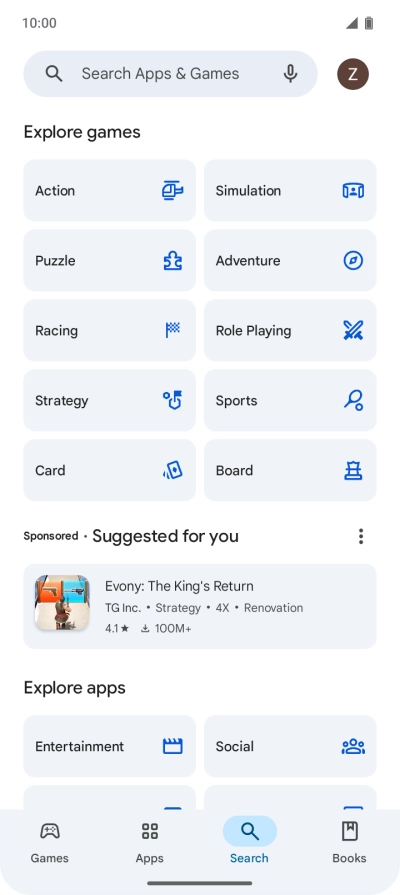Press the search field. Press the search field.