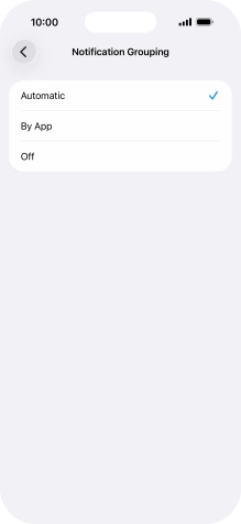 Press the required setting. Press the required setting.