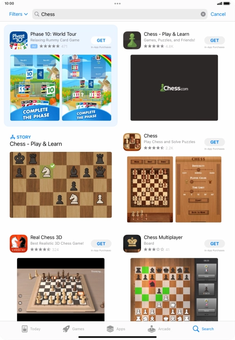 Press the required app. Press the required app.