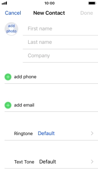 Press First name and key in the first name. Press First name and key in the first name.
