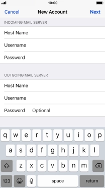 Press Password and key in the password for your email account. Please note that if you're using Vodafone's outgoing server, leave the password field empty. Press Password and key in the password for your email account. Please note that if you're using Vodafone's outgoing server, leave the password field empty.