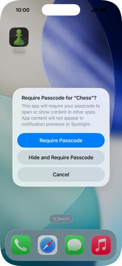 Press Require Passcode. Press Require Passcode.