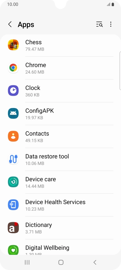 Press the required app. Press the required app.