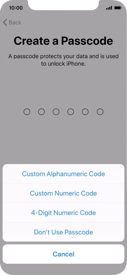 Follow the instructions on the screen to turn on use of phone lock code or press Don't Use Passcode. Follow the instructions on the screen to turn on use of phone lock code or press Don't Use Passcode.