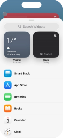 Press the required widget. Press the required widget.