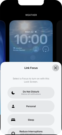 Press the required focus mode. Press the required focus mode.