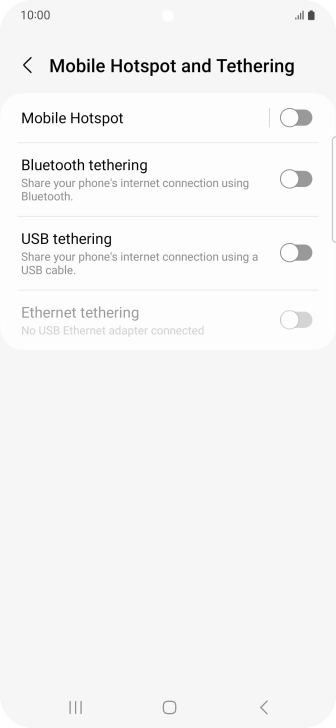 Press Mobile Hotspot. Press Mobile Hotspot.