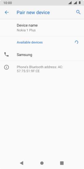 Press the required Bluetooth device and follow the instructions on the screen to pair the device with your phone. Press the required Bluetooth device and follow the instructions on the screen to pair the device with your phone.