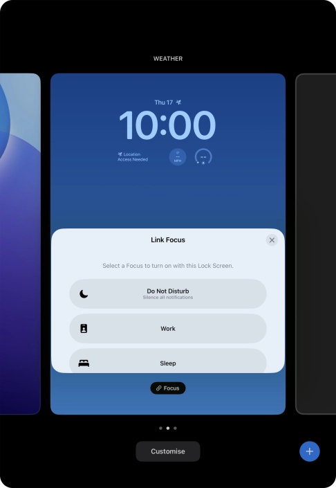 Press the required focus mode. Press the required focus mode.