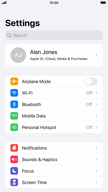Press Personal Hotspot. Press Personal Hotspot.