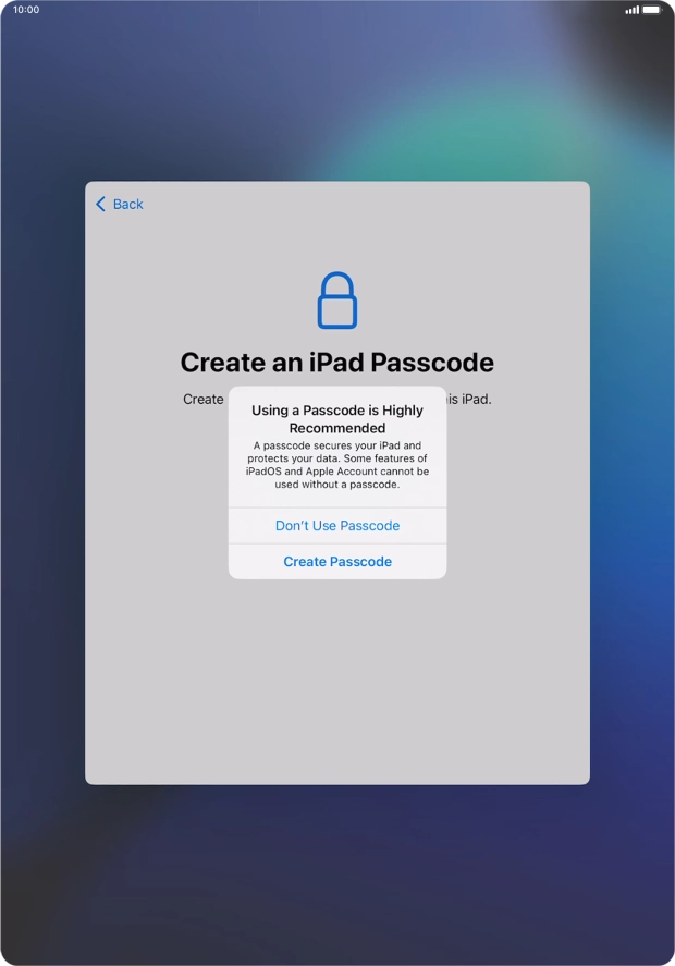 If you turn off the function, press Don't Use Passcode. If you turn off the function, press Don't Use Passcode.