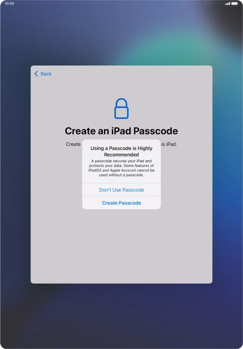 If you turn off the function, press Don't Use Passcode. If you turn off the function, press Don't Use Passcode.