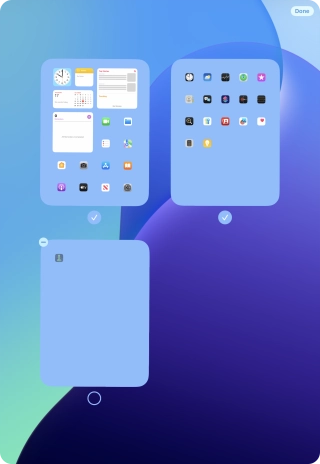 Press the delete icon next to the required home screen page. Press the delete icon next to the required home screen page.