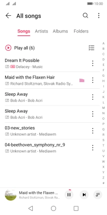Press the song title at the bottom of the screen. Press the song title at the bottom of the screen.