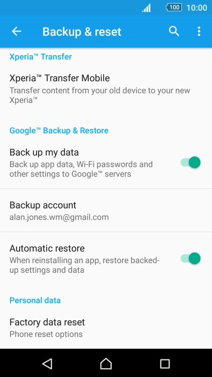 Press Factory data reset. Press Factory data reset.
