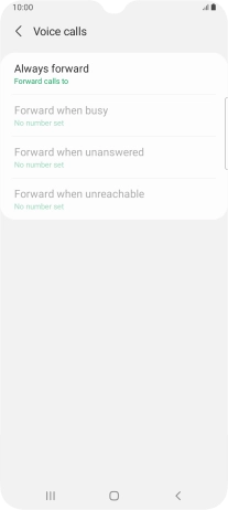 Press the required divert type. Press the required divert type.