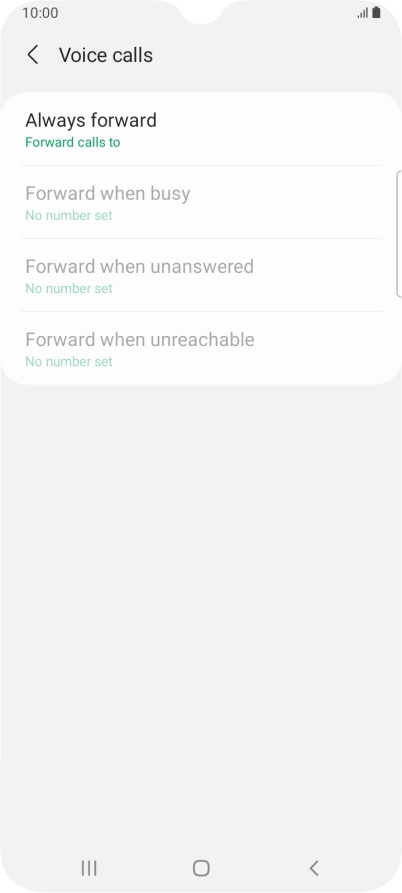 Press the required divert type. Press the required divert type.