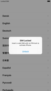 If your SIM is locked, press Unlock. If your SIM is locked, press Unlock.