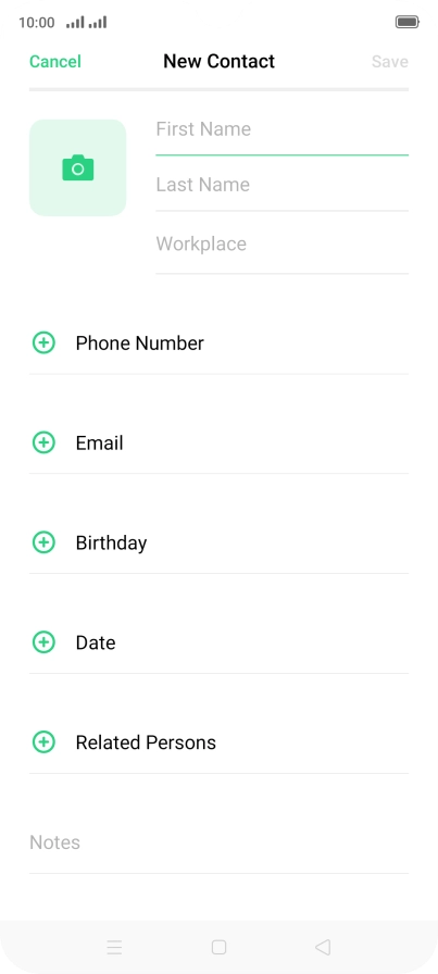 Press First Name and key in the required first name. Press First Name and key in the required first name.