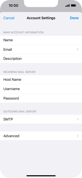 Press SMTP. Press SMTP.
