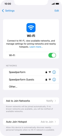 Press the required Wi-Fi network and key in the password for the Wi-Fi network. Press the required Wi-Fi network and key in the password for the Wi-Fi network.