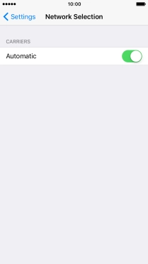 Press the indicator to turn automatic network selection on or off. Press the indicator to turn automatic network selection on or off.