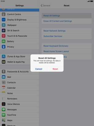 Press Reset. Press Reset.