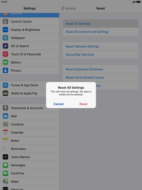 Press Reset. Press Reset.