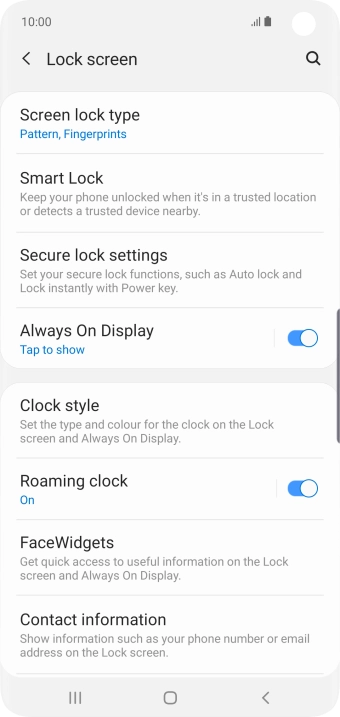 Press Screen lock type and key in the current phone lock code. Press Screen lock type and key in the current phone lock code.