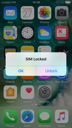 If your SIM is locked, press Unlock. If your SIM is locked, press Unlock.