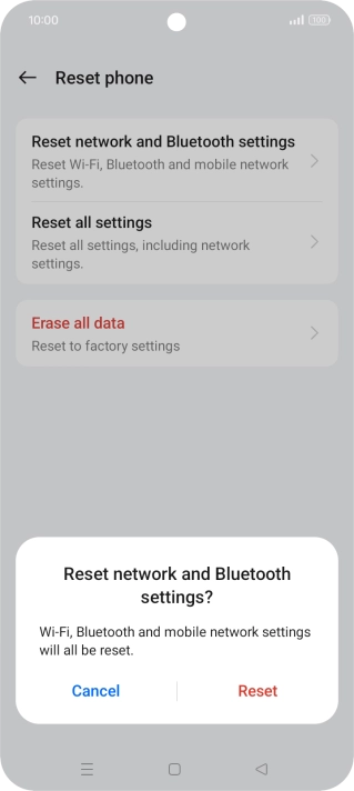 Press Reset. Press Reset.