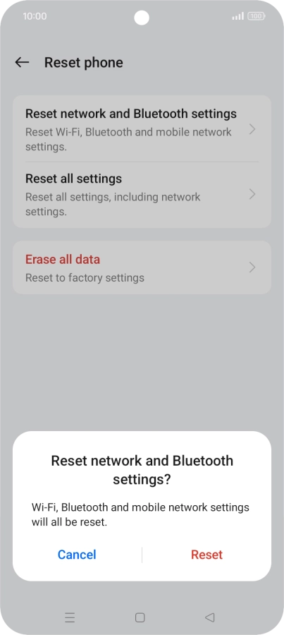 Press Reset. Press Reset.
