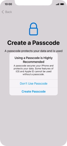 If you turn off the function, press Don't Use Passcode. If you turn off the function, press Don't Use Passcode.