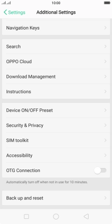 Press Back up and reset. Press Back up and reset.
