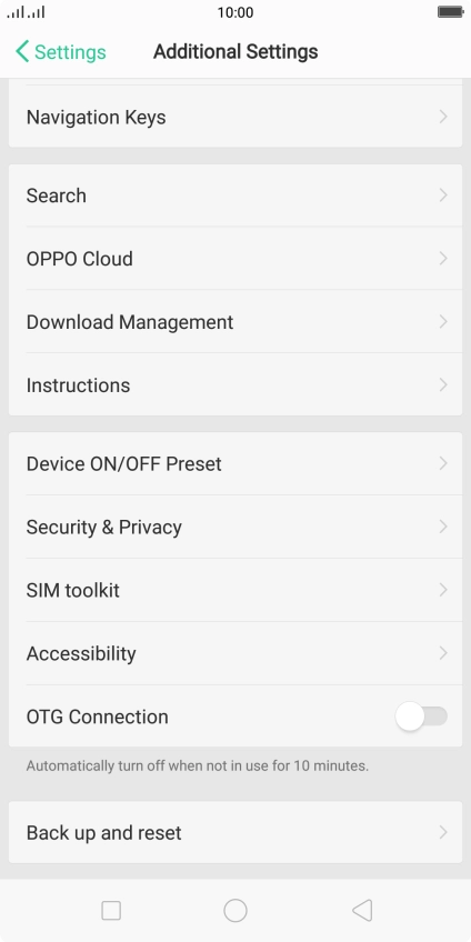 Press Back up and reset. Press Back up and reset.